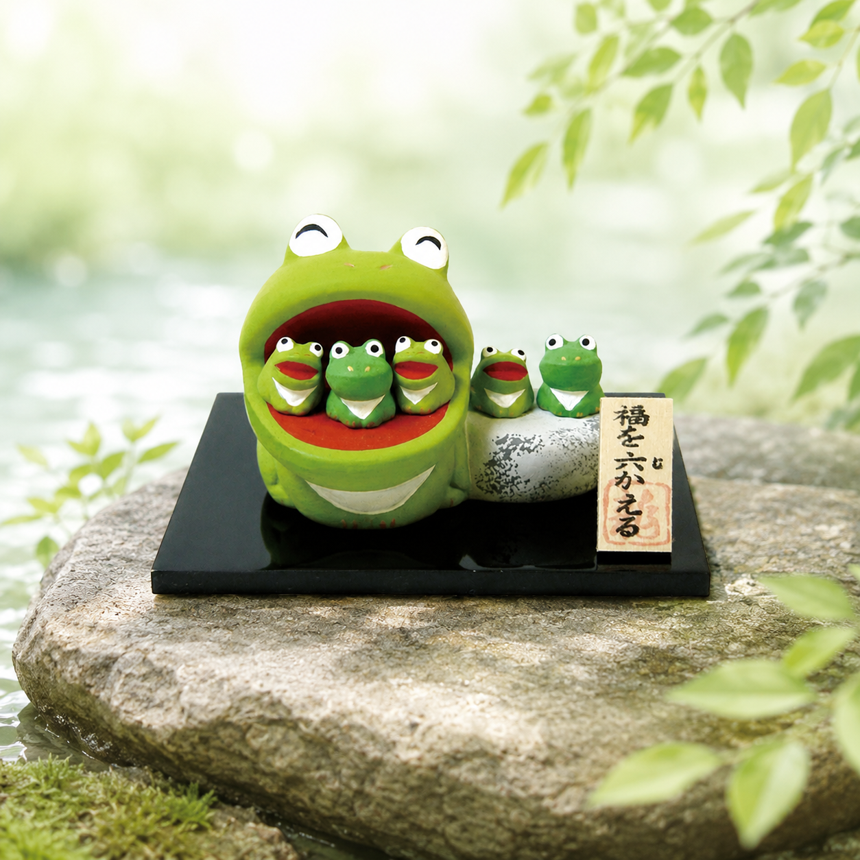🐸 Lucky Frog Family Figurine – "Six Frogs Bring Good Fortune" 6 happiness