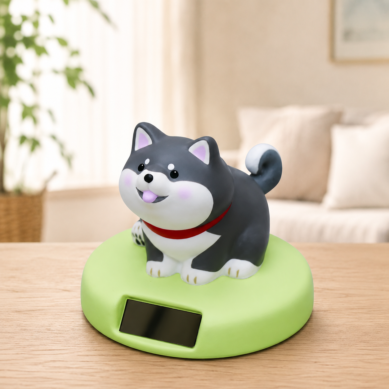 Black 🐕 Solar-Powered Shiba Inu Ornament
