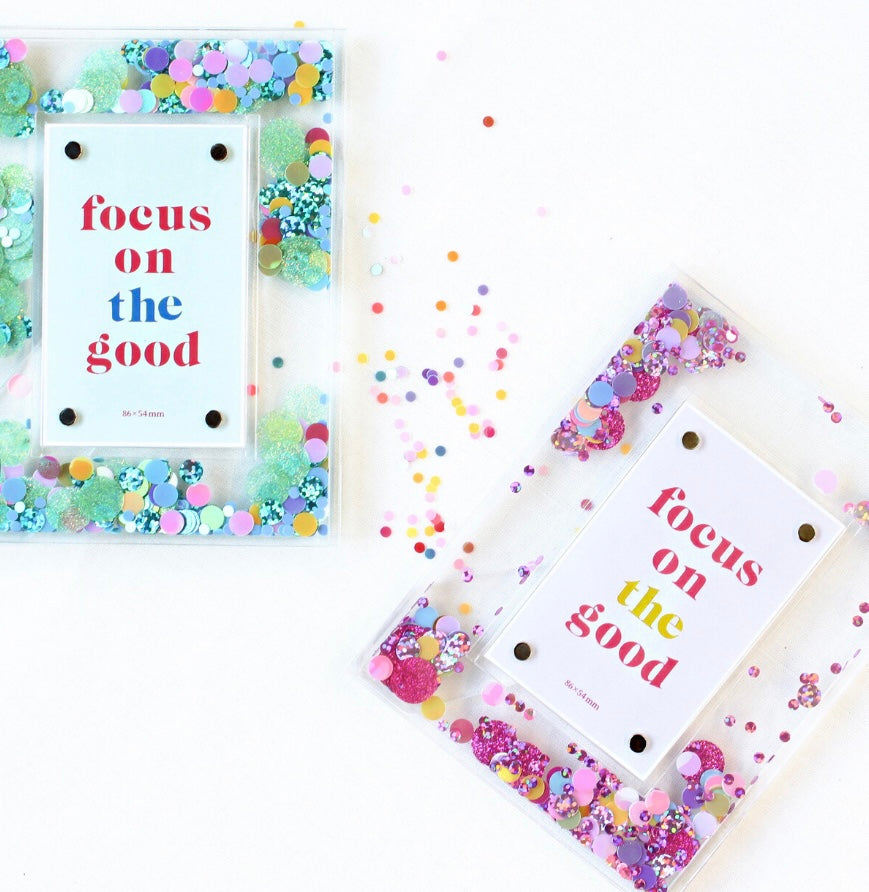 📸✨ Glitter Acrylic Photo Frame – Easy Change Back Stand Kawaii