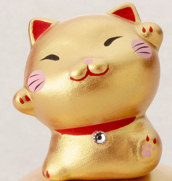 🐱💰✨ Golden Lucky Cat Ornament – Handmade Good Fortune Charm