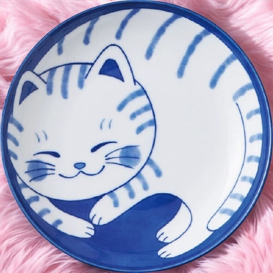 Napping cat plate Tora 16.5 x H3.5cm