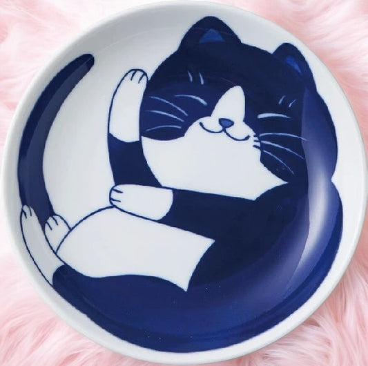 Napping cat plate Hachiware 16.5 x H3.5cm