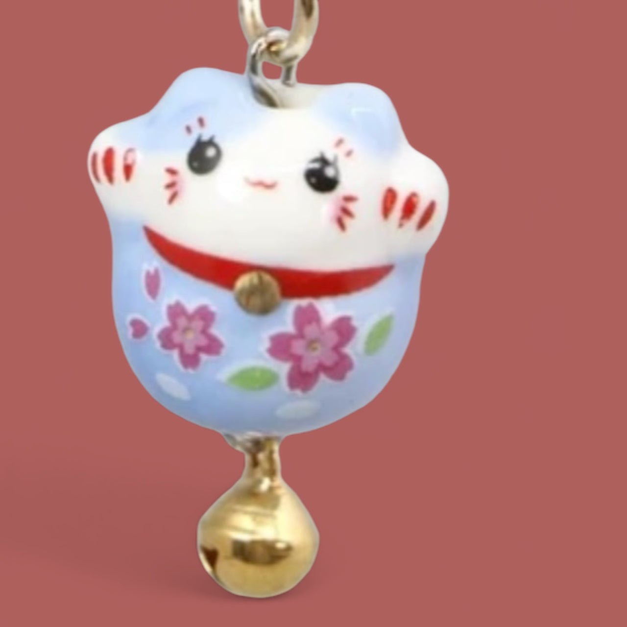 Colorful Manekineko Keychains: Bring Luck and Prosperity Everywhere You Go! Mameneko (Eyes open)