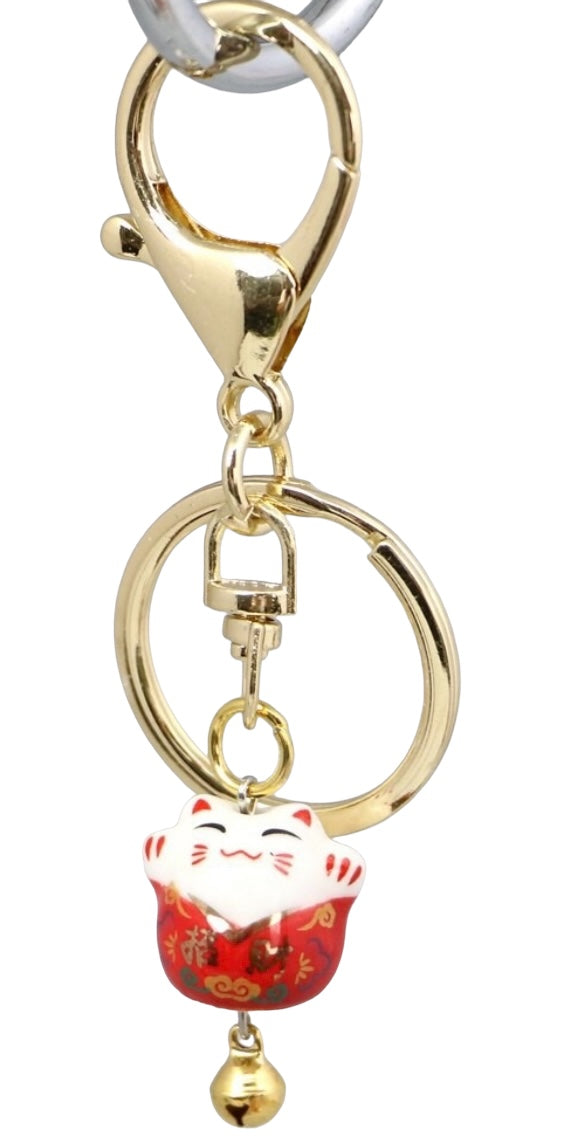 Colorful Manekineko Keychains: Bring Luck and Prosperity Everywhere You Go! Mameneko (Eyes closed)