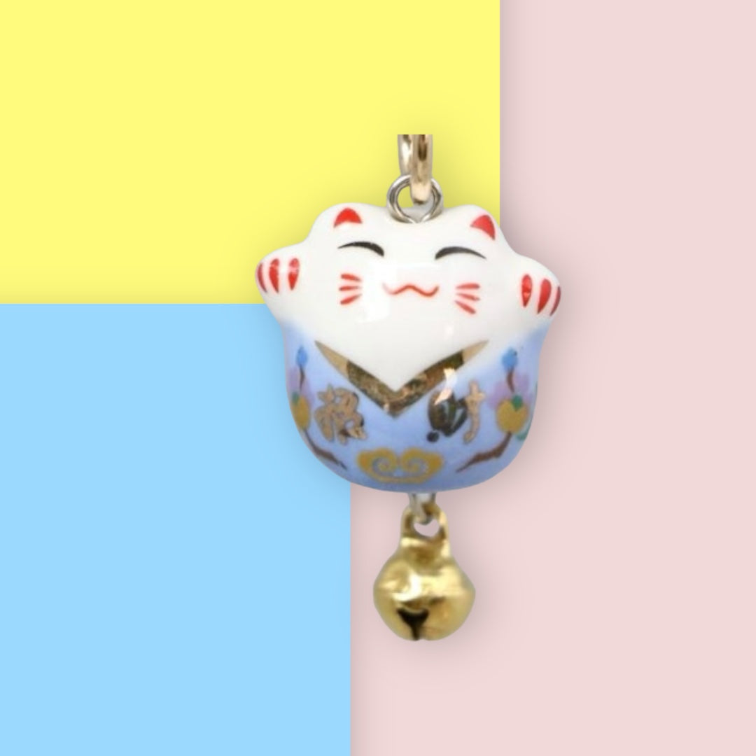 Colorful Manekineko Keychains: Bring Luck and Prosperity Everywhere You Go! Mameneko (Eyes closed)