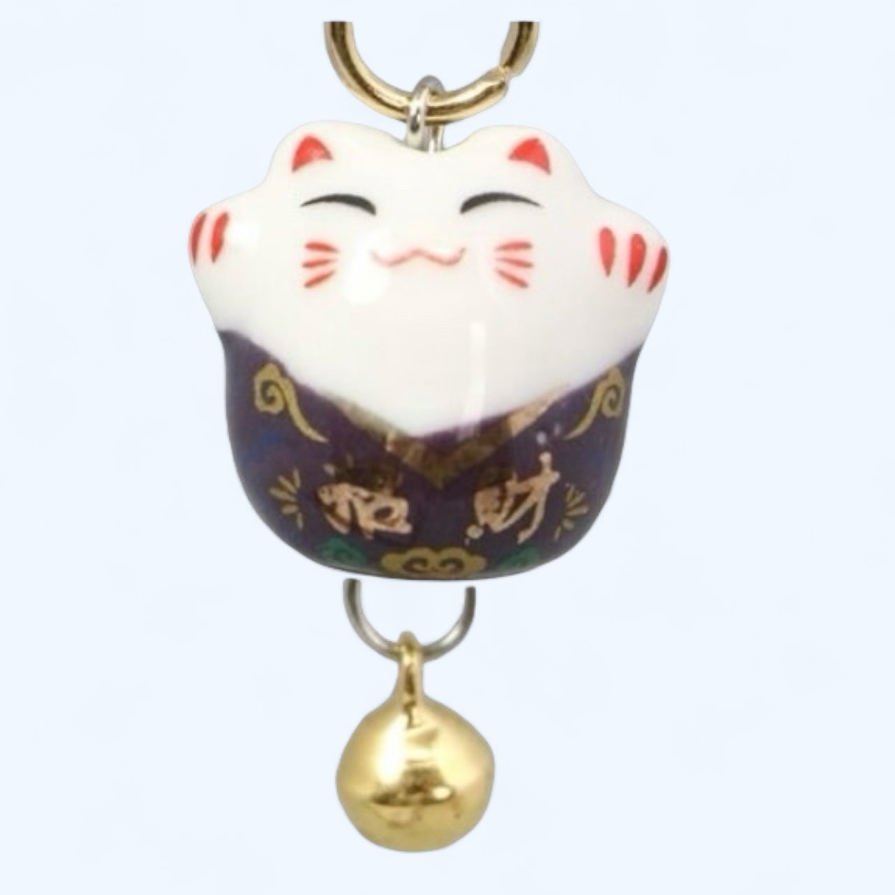 Colorful Manekineko Keychains: Bring Luck and Prosperity Everywhere You Go! Mameneko (Eyes closed)