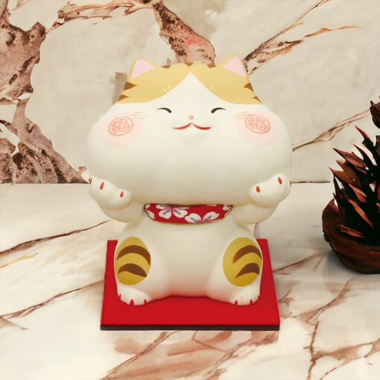 Handcrafted Japanese Lucky Cat Fuku Money Box Tiger