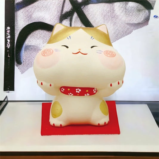 Handcrafted Japanese Lucky Cat Fuku Gold