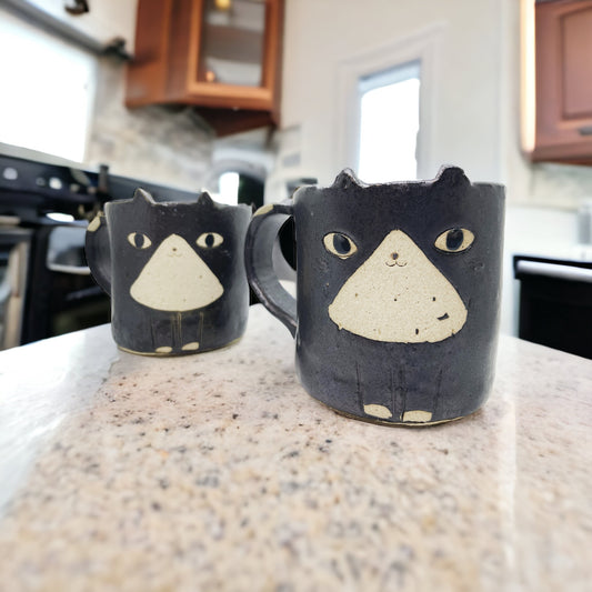 Handcrafted Ceramic Black Cat Mug