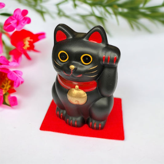 Large Black Cat🐱 "Handcrafted Happiness: The Maneki-neko Talisman" 🎨