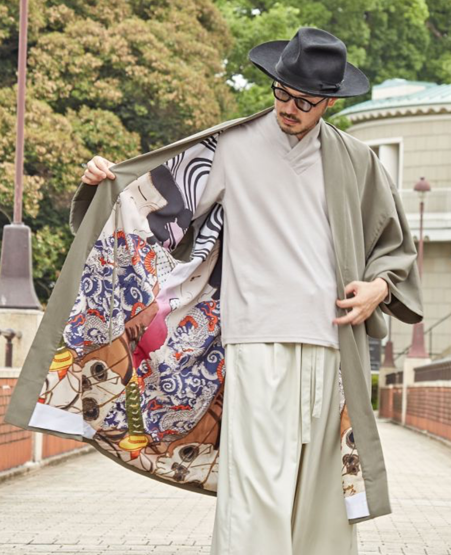 👹 Ankoku Ura Kimono Haori 👹Gray Tattoo Wabori