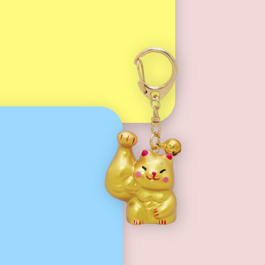 🐱💥 Unleash Your Luck with the Macho Cat Keychain! 💫🔑 Right Hand Beckoning