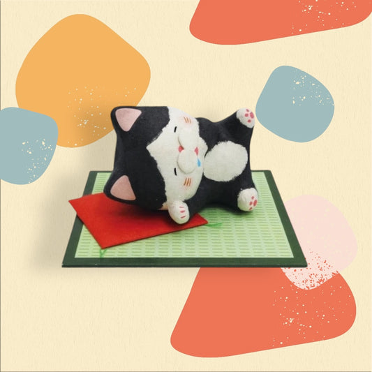 🌟🐱💤 Soundly Sleeping Cat On Tatami Japanese Paper Handcraft Item 🎁🎨Delicious dreams