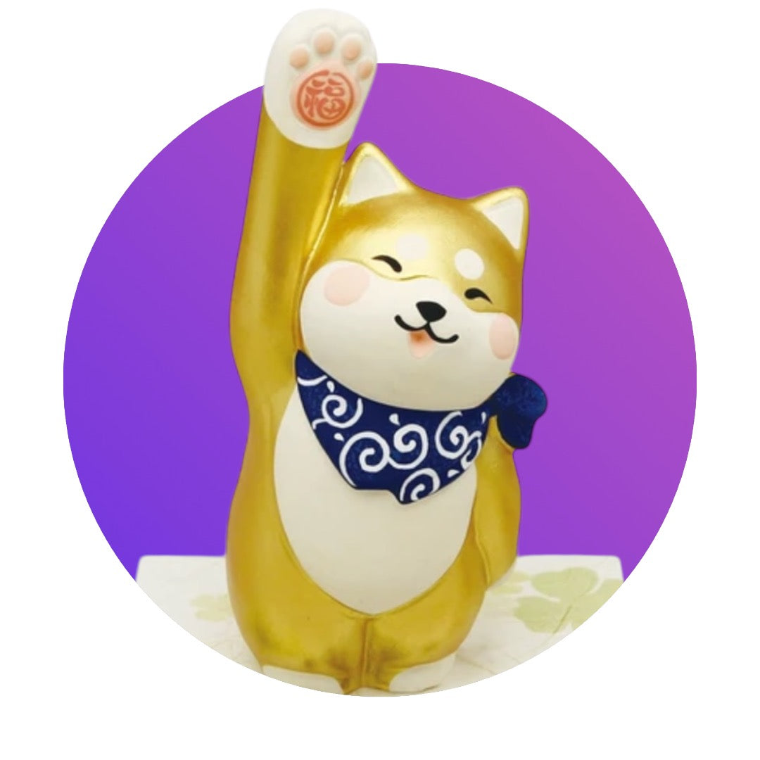 🐶✨Yes! Lucky Shiba Inu Figurine: Bring Fortune & Joy Into Your Home! 🍀🏠Gold