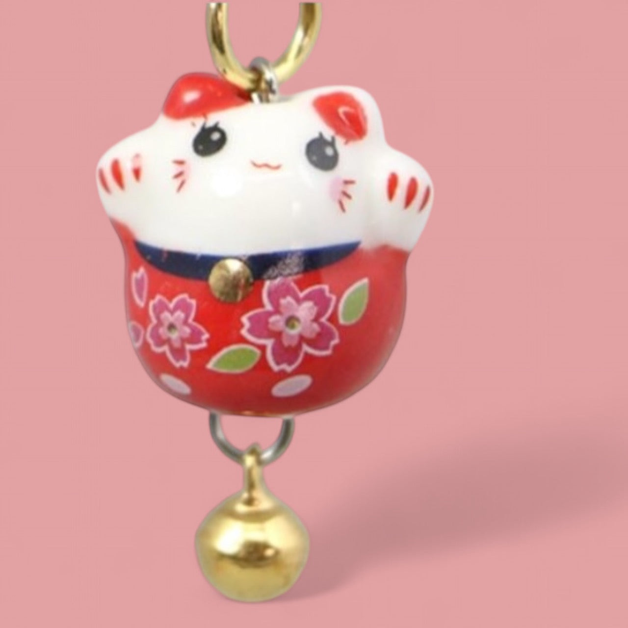 Colorful Manekineko Keychains: Bring Luck and Prosperity Everywhere You Go! Mameneko (Eyes open)