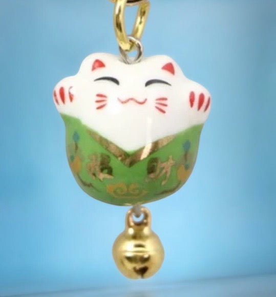 Colorful Manekineko Keychains: Bring Luck and Prosperity Everywhere You Go! Mameneko (Eyes closed)