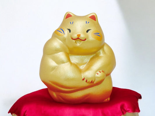 💪✨ Golden Macho Cat Ornament: A Unique Charm for Fitness Enthusiasts! 🐱 Side Chest