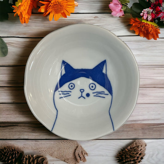 Shallow Bowl🐱💫 Purr-fect Harmony: Cat Motif🐱💫 Shichita Nora