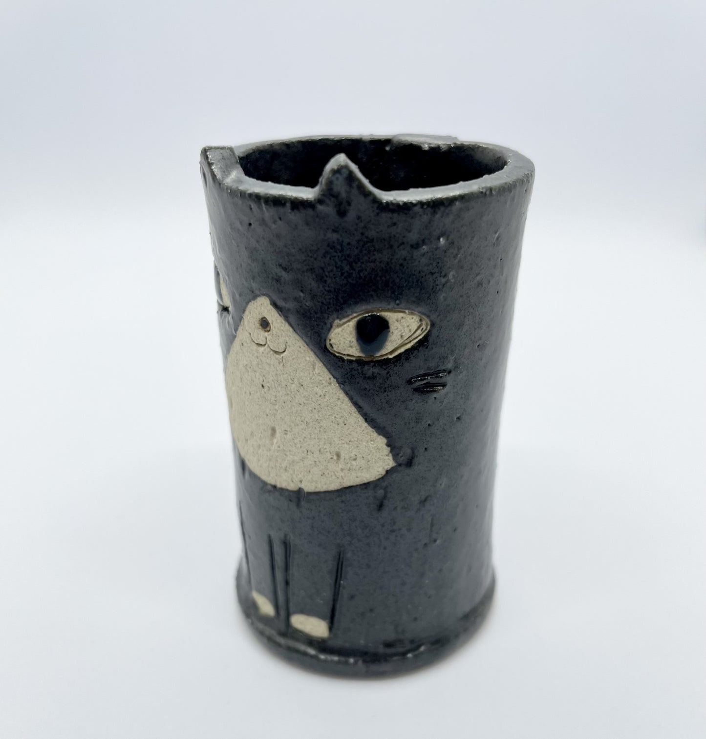 🐈‍⬛🌸 Handcrafted Japanese Black Cat Vase Large – A Blend of Art & Function 🇯🇵