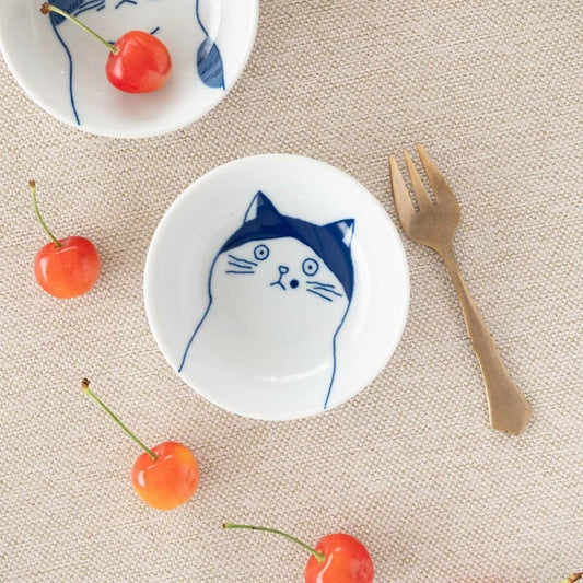 9cm🐾Beanpot✨Shichita's Whimsy: Enchanting Mino Ware Cat Dishes 🐾 Nora