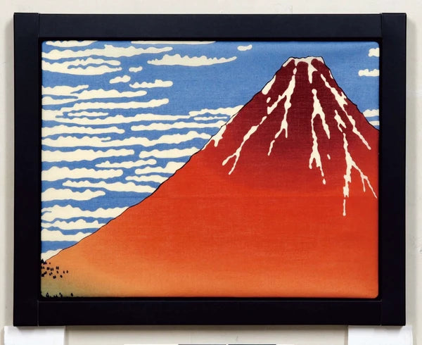 Red Fuji - Elegance in Bloom: Art Handkerchief Poster Framed Artwork