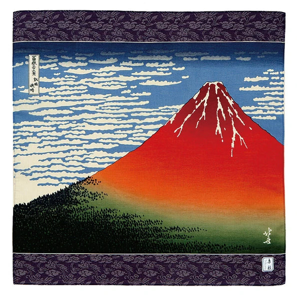 Red Fuji - Elegance in Bloom: Art Handkerchief Poster Framed Artwork