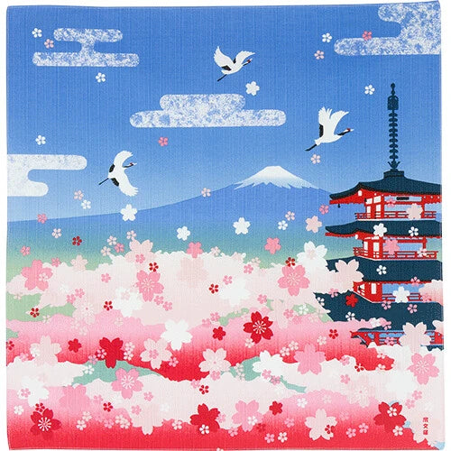 🌸✨ Transform Your Space: Exquisite Japanese Furoshiki/Poster 🖼️ "Cherry Blossoms Mt.Fuji"