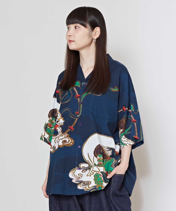 Large👘Ukiyo-e Inspired Japanese Aloha Shirt🌸