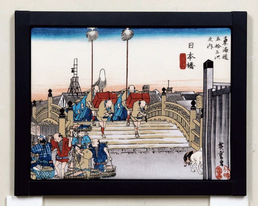 🖼️✨ Unfold Edo's Charm: Hiroshige's Masterpiece on a Handkerchief Poster🎌🌸