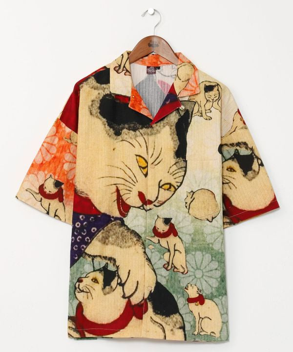 Large👘Ukiyo-e Inspired Japanese Aloha Shirt🌸