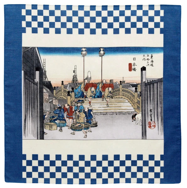 🖼️✨ Unfold Edo's Charm: Hiroshige's Masterpiece on a Handkerchief Poster🎌🌸