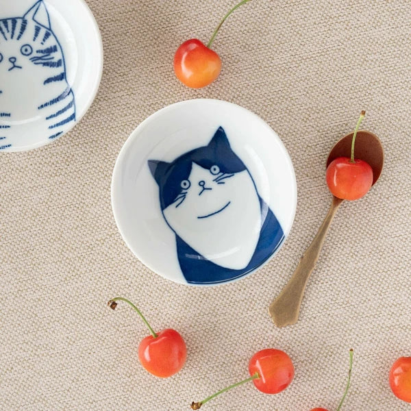 9cm🐾Beanpot✨Shichita's Whimsy: Enchanting Mino Ware Cat Dishes 🐾 Hachiware