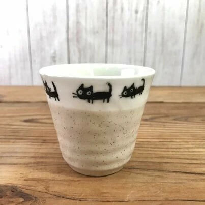 🐈⬛ Black Cat Yunomi Tea Cup – Now in Two Colors! 🍵✨ 200cc Yunomi
